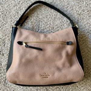 Kate Spade Black and Soft Pink Leather Shoulder Bag